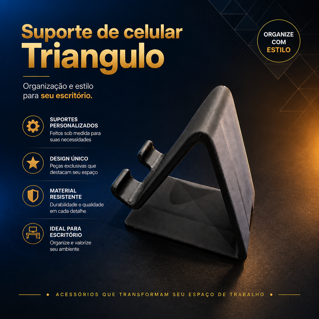 Suporte para Celular Estilo Triangulo - Organização e Estilo para sua Mesa